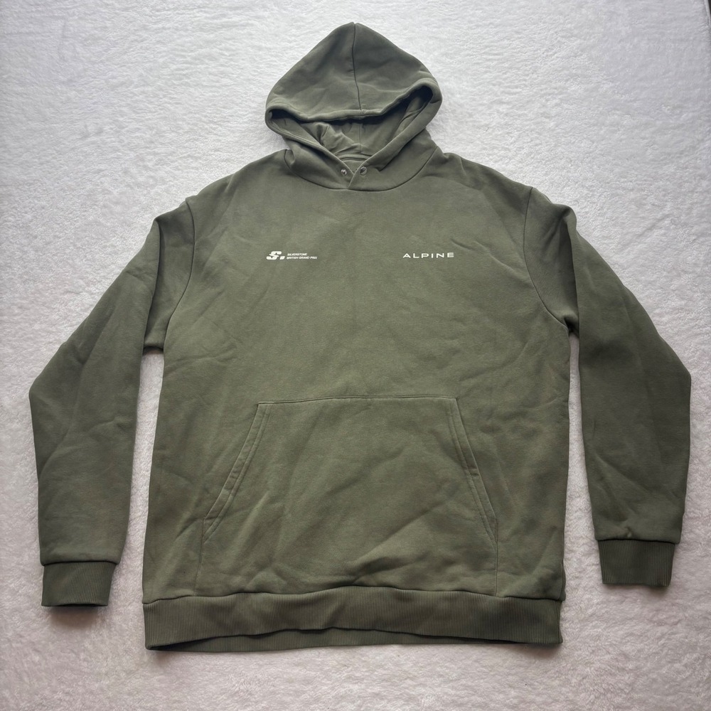 Alpine F1 Castore Silverstone British Grand Prix Hoodie Olive Green Mens Small